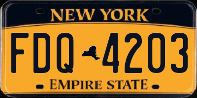 NY license plate FDQ4203