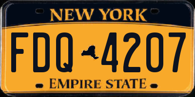NY license plate FDQ4207