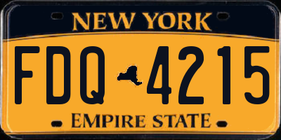 NY license plate FDQ4215