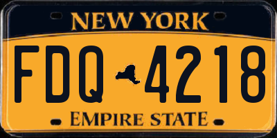 NY license plate FDQ4218