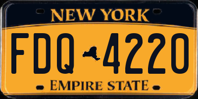 NY license plate FDQ4220