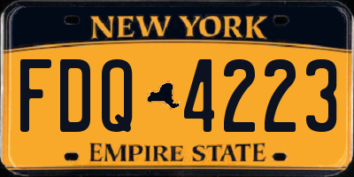 NY license plate FDQ4223