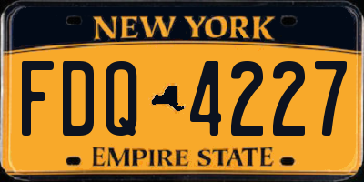 NY license plate FDQ4227