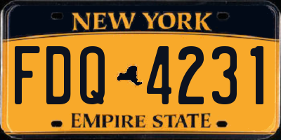 NY license plate FDQ4231