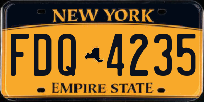 NY license plate FDQ4235