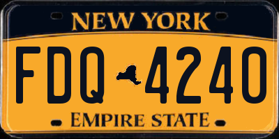 NY license plate FDQ4240