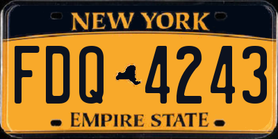 NY license plate FDQ4243