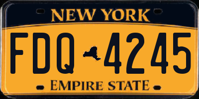 NY license plate FDQ4245