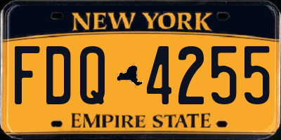 NY license plate FDQ4255