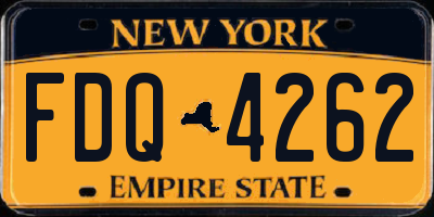 NY license plate FDQ4262