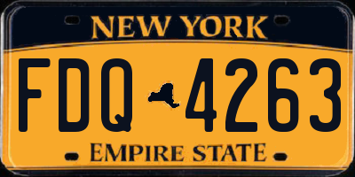NY license plate FDQ4263