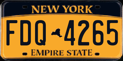 NY license plate FDQ4265