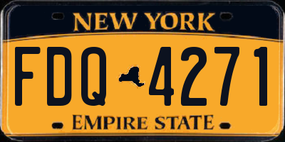 NY license plate FDQ4271