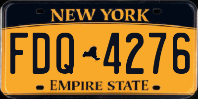 NY license plate FDQ4276