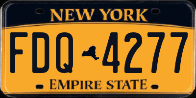 NY license plate FDQ4277