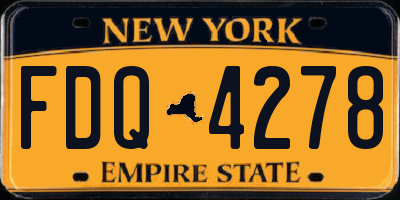 NY license plate FDQ4278