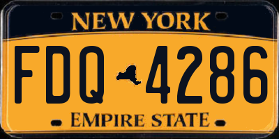 NY license plate FDQ4286
