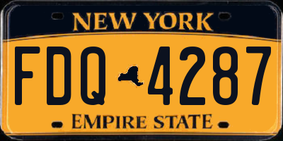 NY license plate FDQ4287