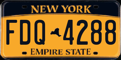 NY license plate FDQ4288