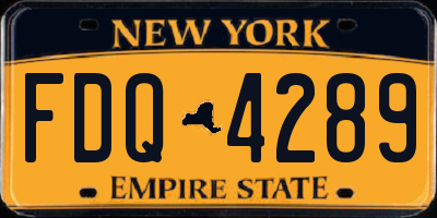 NY license plate FDQ4289