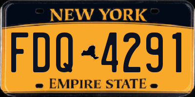 NY license plate FDQ4291