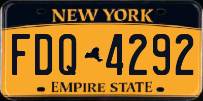 NY license plate FDQ4292