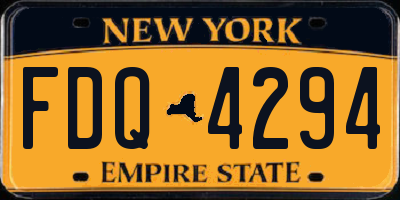 NY license plate FDQ4294