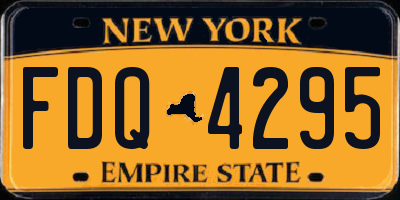 NY license plate FDQ4295
