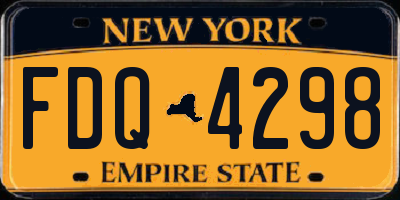 NY license plate FDQ4298