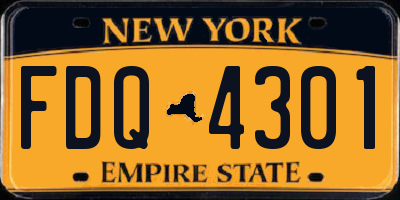 NY license plate FDQ4301