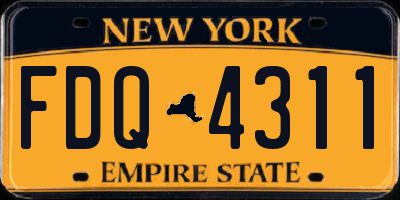 NY license plate FDQ4311