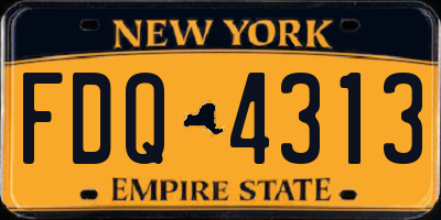 NY license plate FDQ4313