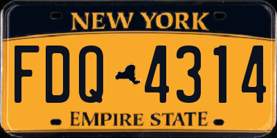 NY license plate FDQ4314