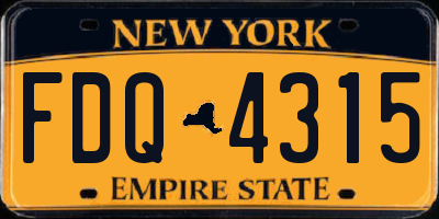 NY license plate FDQ4315