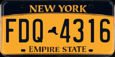 NY license plate FDQ4316