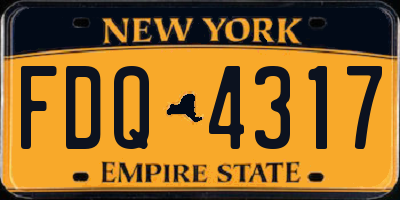 NY license plate FDQ4317