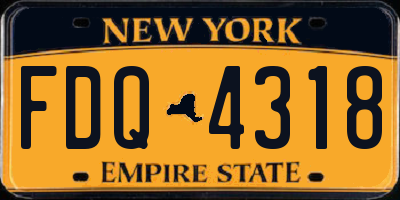 NY license plate FDQ4318