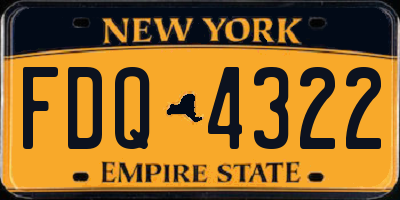 NY license plate FDQ4322