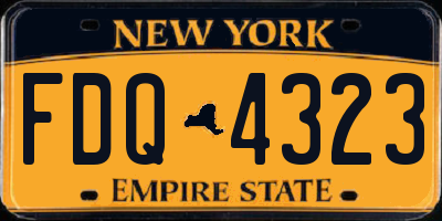 NY license plate FDQ4323