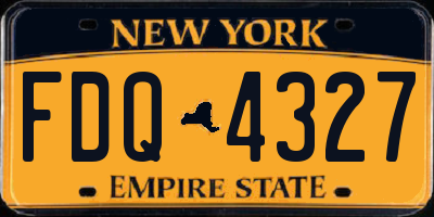 NY license plate FDQ4327