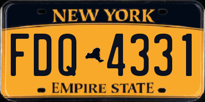 NY license plate FDQ4331