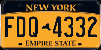 NY license plate FDQ4332