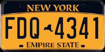 NY license plate FDQ4341