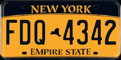 NY license plate FDQ4342