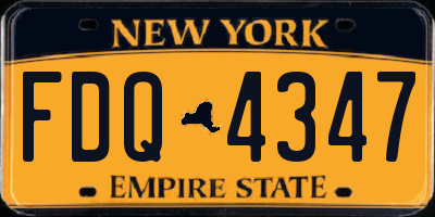 NY license plate FDQ4347