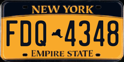 NY license plate FDQ4348
