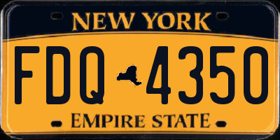 NY license plate FDQ4350