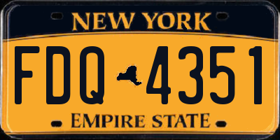 NY license plate FDQ4351