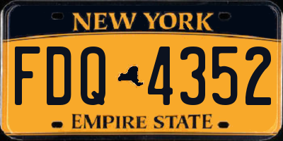 NY license plate FDQ4352