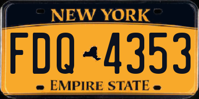 NY license plate FDQ4353